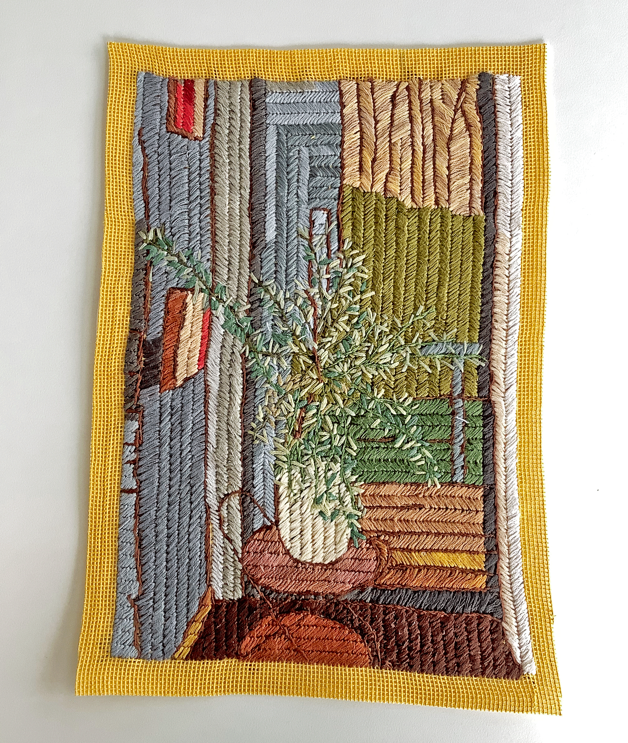 Needlepoint on cotton canvas