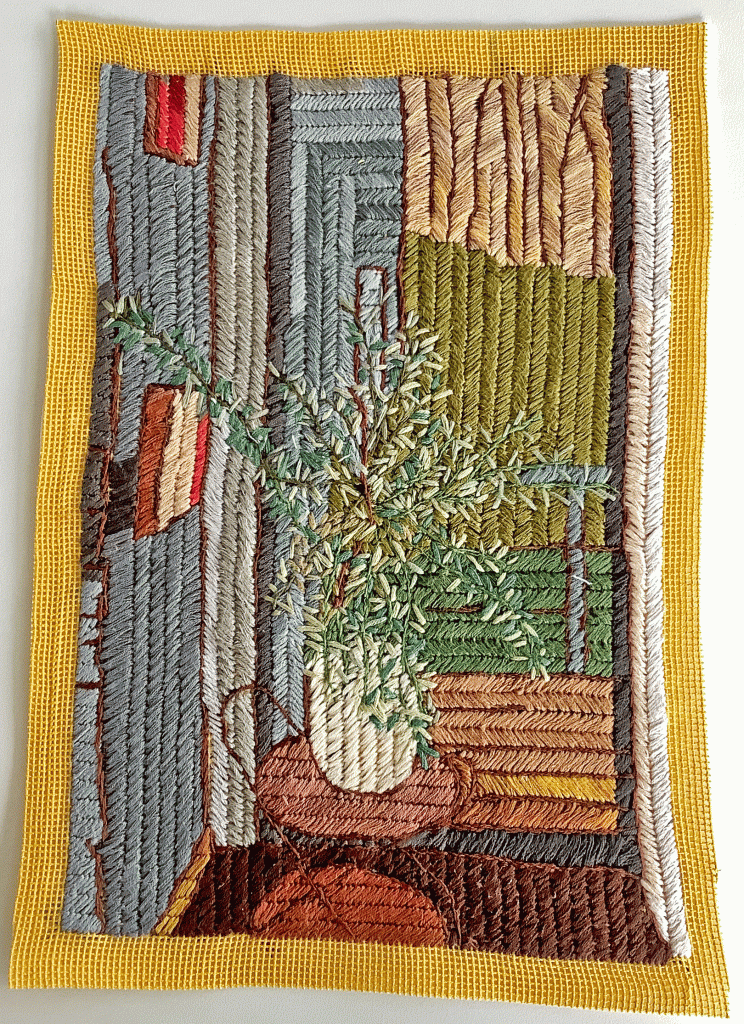 Needlepoint on cotton canvas