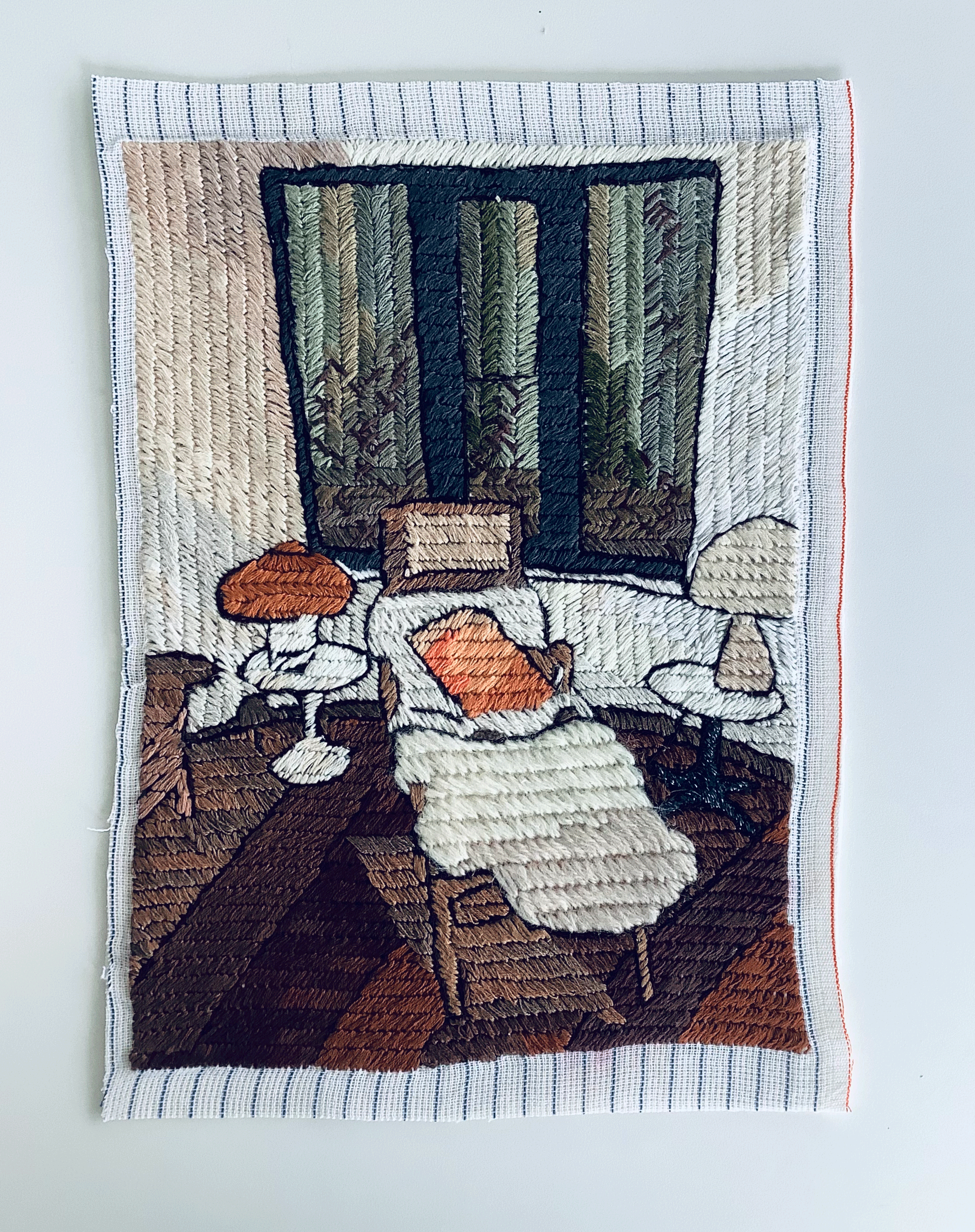 Needlepoint on cotton canvas