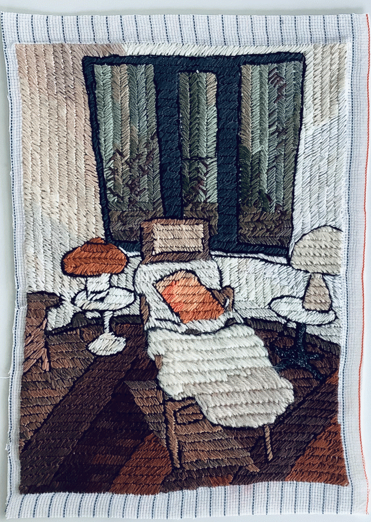 Needlepoint on cotton canvas